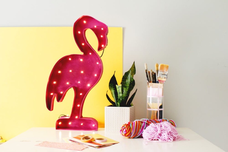 flamingo dekoration belysning figur
