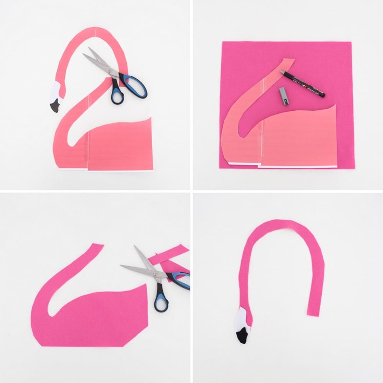 flamingo väska klipp ut idé