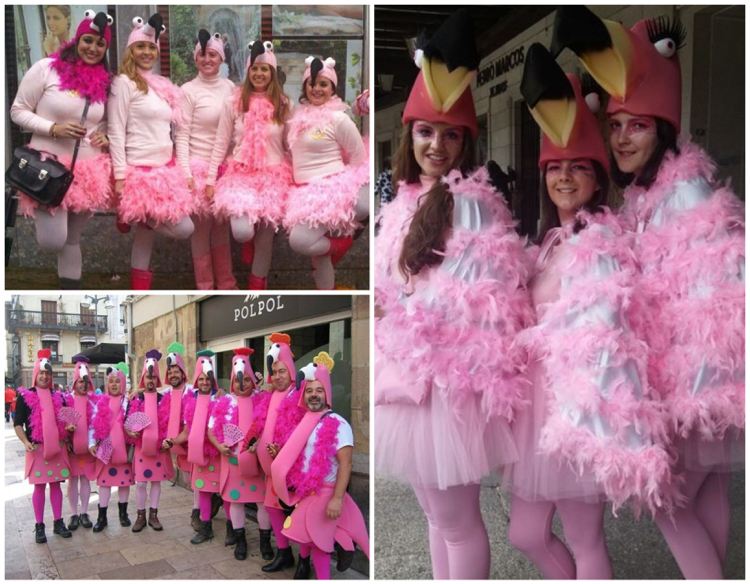 Flamingo dräkt rolig idé för grupper till karnevalen