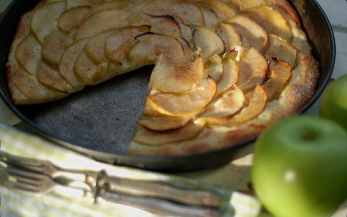 tarte flambee äpple kanel dessert frukt