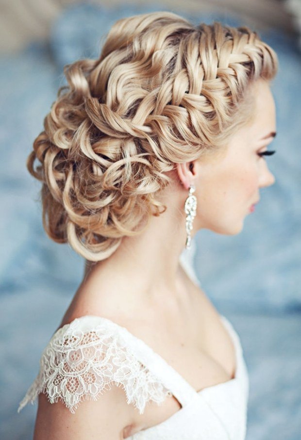 Brud frisyrer-2014 bröllop-topknot glamorösa smycken örhängen