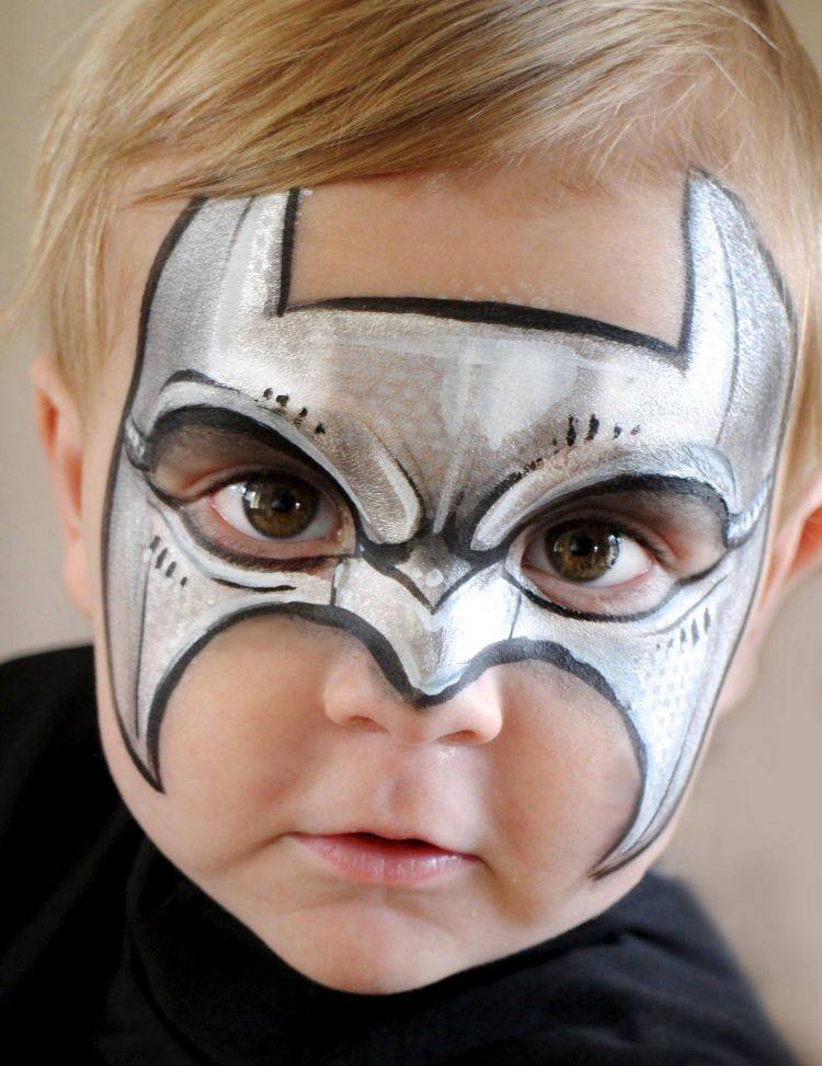 batman make-up silver make-up pojke karneval