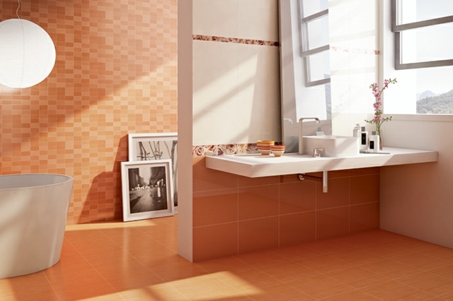 Soligt-orange-färg-kakel-för-badrum