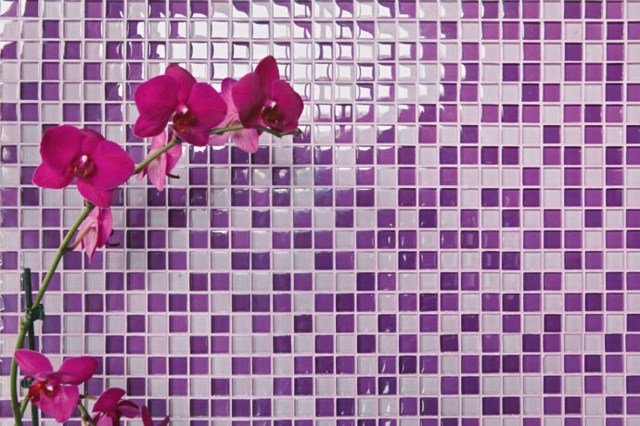 Mosaik-Väggplattor-Orkidé-Violett-Fuchsia
