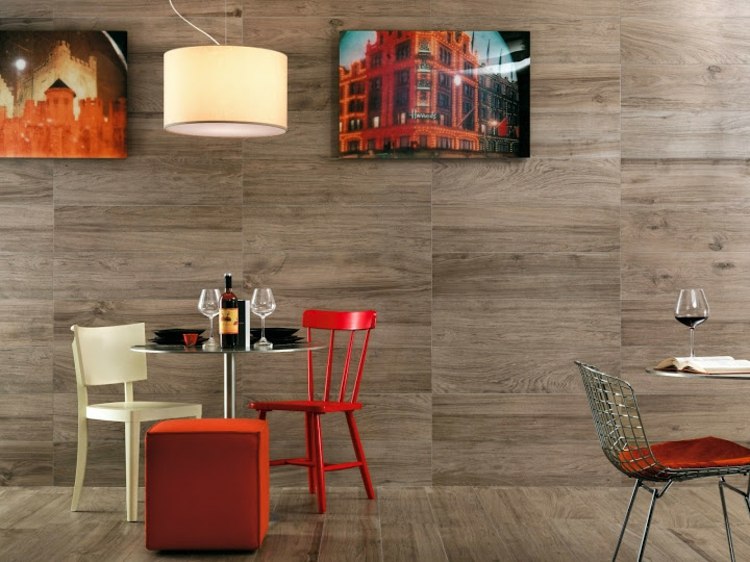 Kakel trä utseende matsal kök design väggplattor