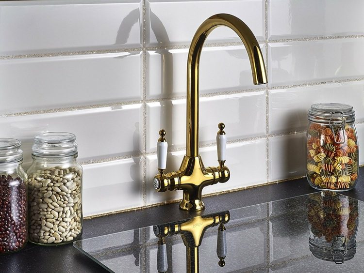 kakel grouting glitter kök kaklat spegel vit kakel guld