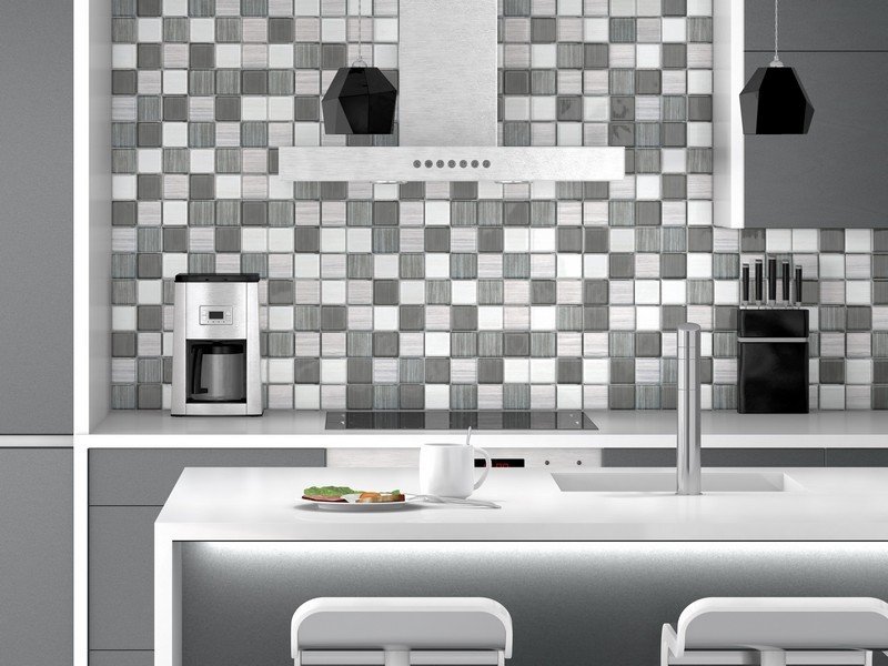 Kakel spegel-kök-lapptäcke-mosaikplattor-grå-nyanser
