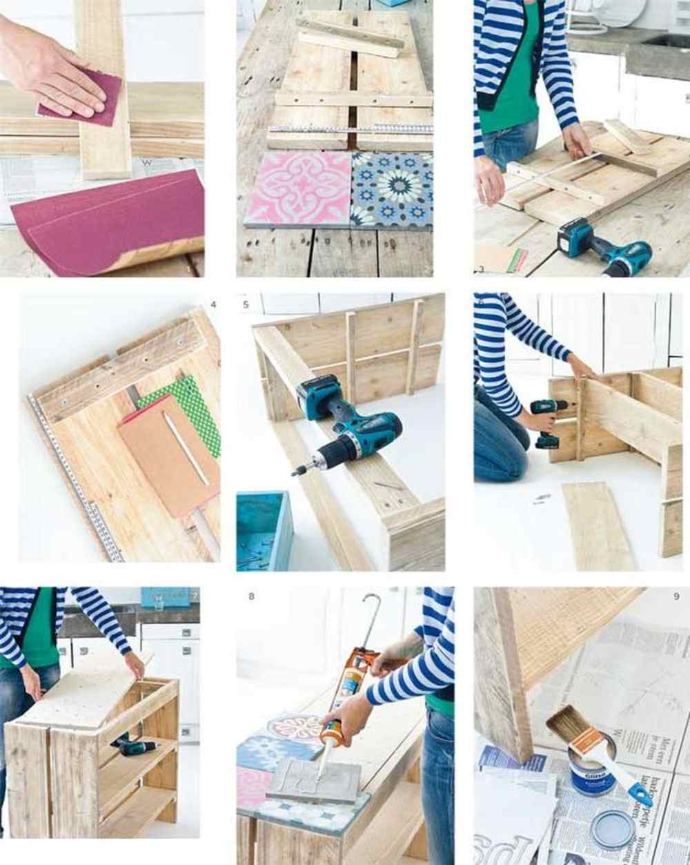 Bygg ditt eget kakelbord med sandpapper, träpaneler, injekteringsbruk och silikon