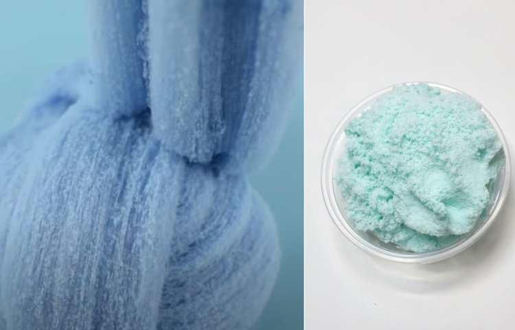 Gör din egen Fluffy Slime med konstsnö för en molnstruktur i valfri färg