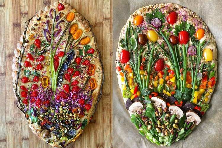Low Carb Flatbread Recept Foccacia Garden med grönsaker