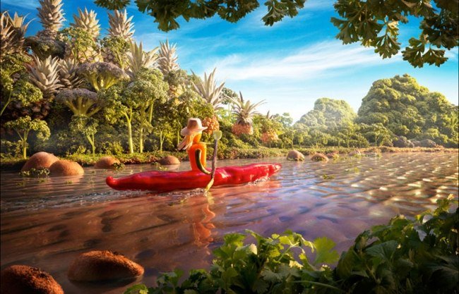 Kajakpaddling genom Amazonas regnskoglandskap från Essen-Carl Warner