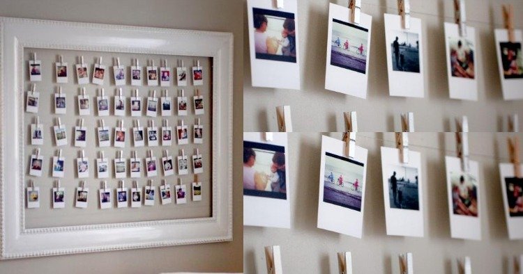 fotokollage-gör-det-själv-instruktioner-vägg-dekoration-kreativa-bilder-foton-mini-klädnypor