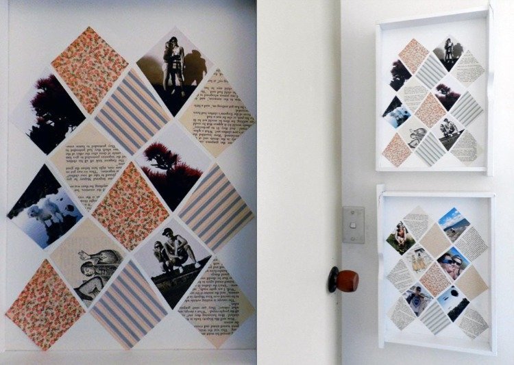 Gör-det-själv-fotokollage-deco-bilder-utskärningar-färgat-papper