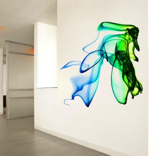 3d fotorealistiska väggmålningar-hög upplösning-blå grön-neon