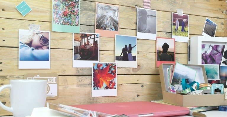 Polaroid bilder väggdekoration idéer barnrum
