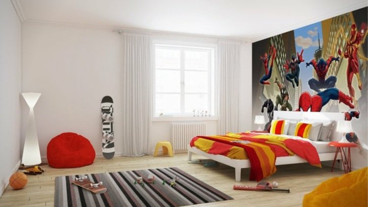 fototapeter-i-barnrummet-superhjälte-pojkar-spiderman-moderna-möbler