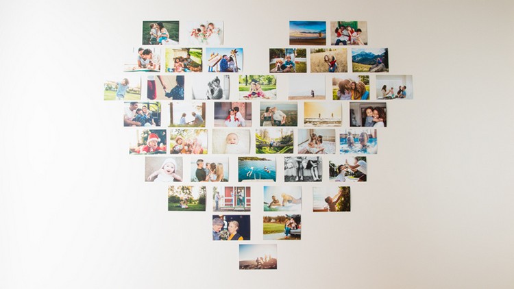 Foto vägg hjärta gör dig själv kombinera foton