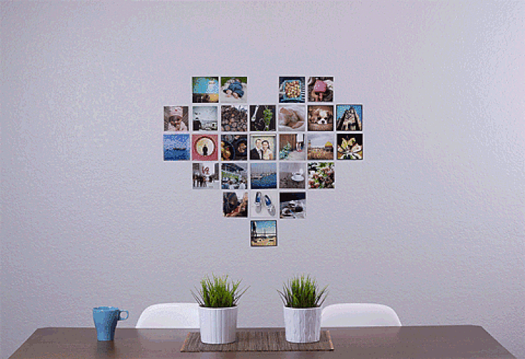 DIY foto vägg hjärta mall instruktioner
