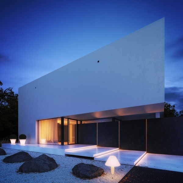 Visualisering House Modern Black-White Nowak Michal