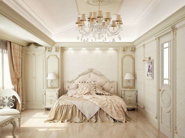 romantik sovrum säng pastell kudde ljuskrona