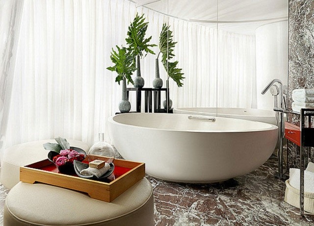 Designer badkar oval keramisk natursten fristående ECLIPSE-apaiser