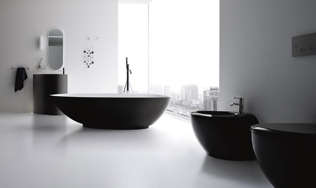 design svart badkar-boma minimalistisk inredning