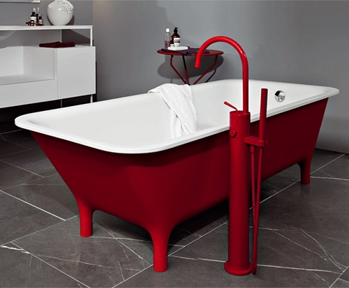 klassisk badkar-röd färg