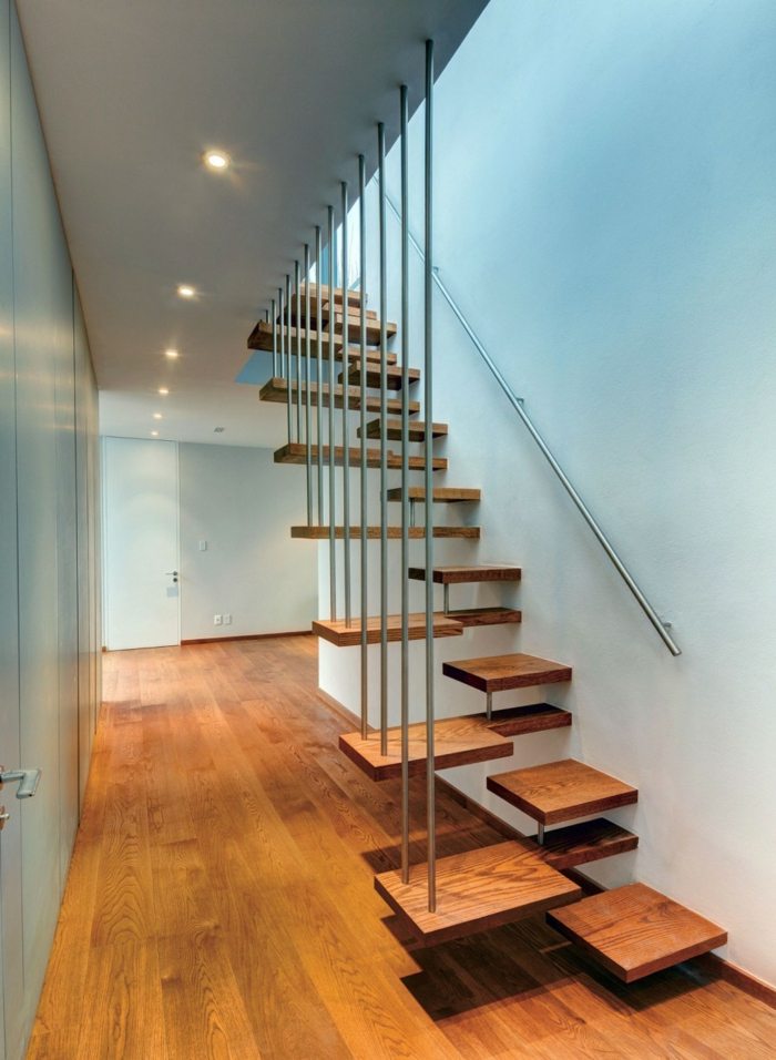 Cantilever trappa modernt utseende snygga trätrappor