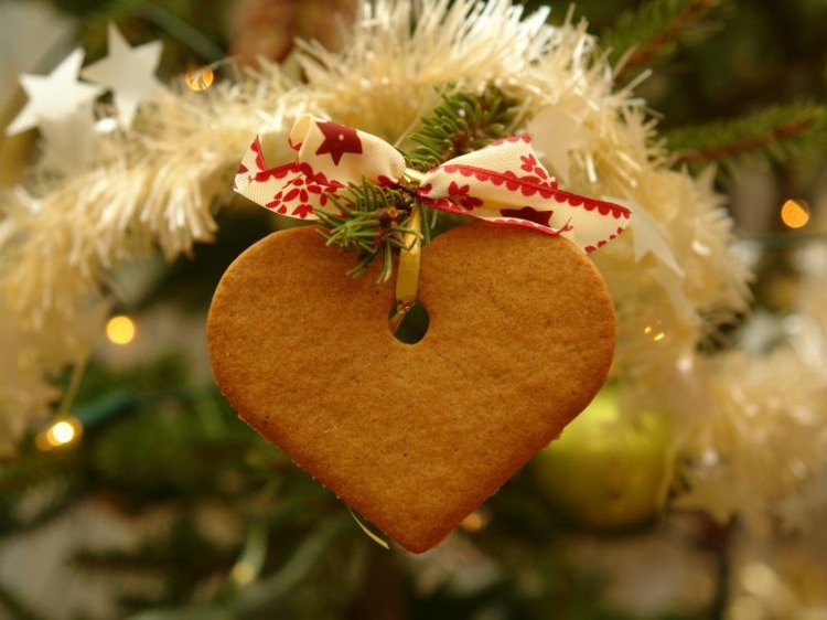 dekoration för jul salt deg hjärta julgran prydnad