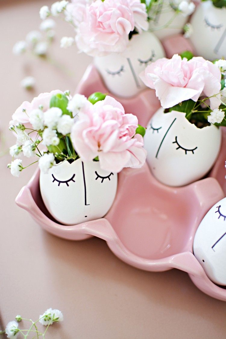 vårdekoration-tinker-äggskal-dekorera-blomma-vaser