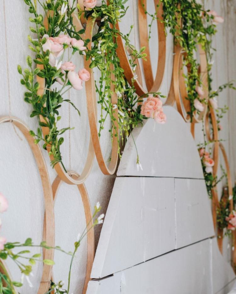 blommig krans blommor vår dekoration vägg konst