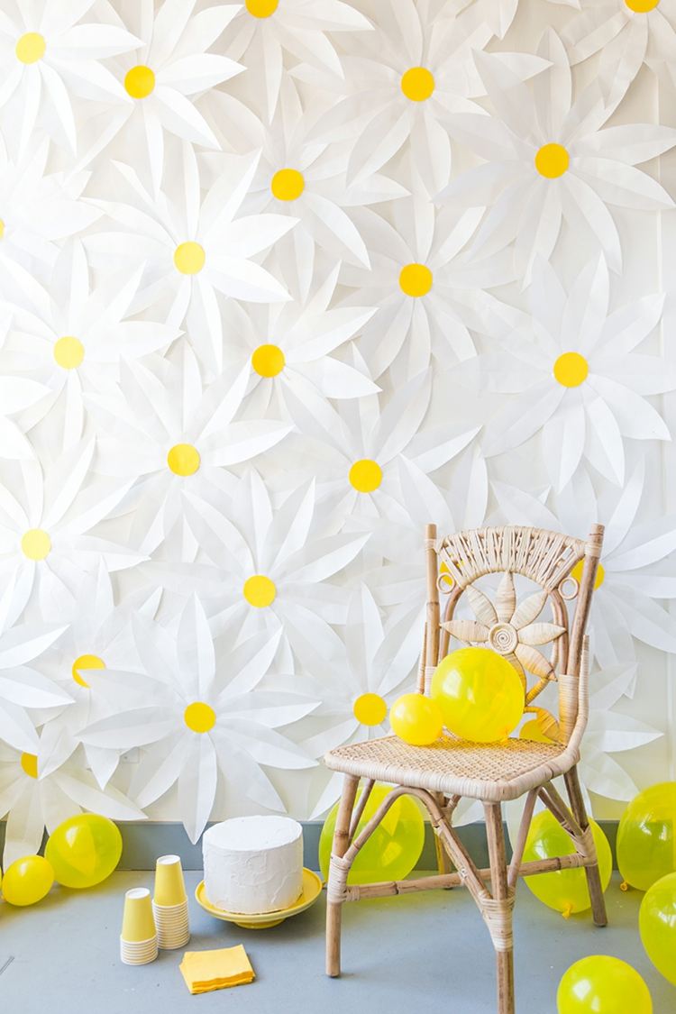 design blomma väggpapper ballonger göra våren dekorationer själv