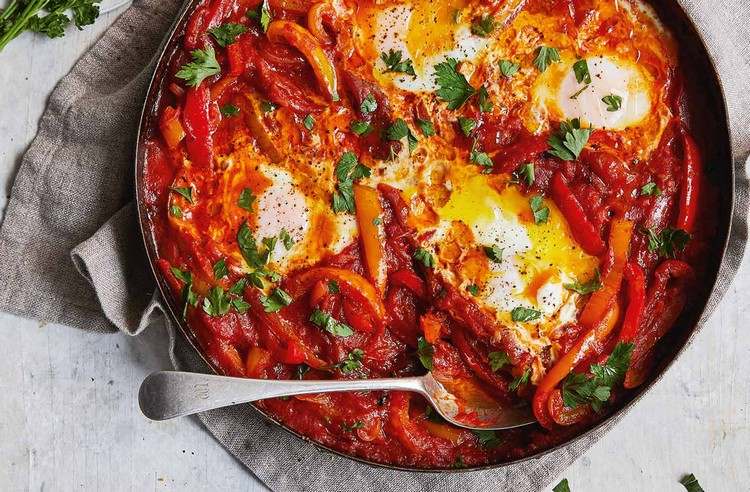 lätt frukost för viktminskning Shakshuka recept lågt i kalorier