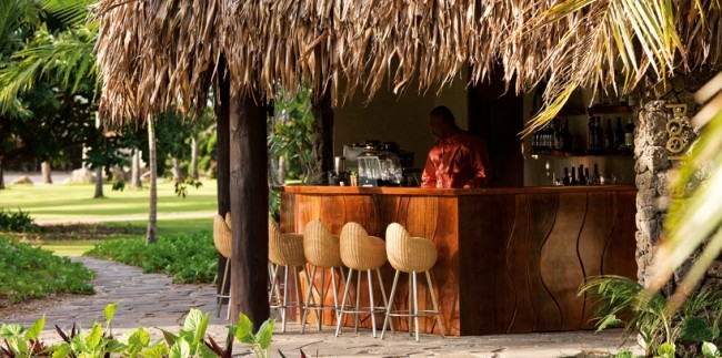 Beach-Bar Utomhus Design-Halmtak Moderna Barstolar-Exotiska