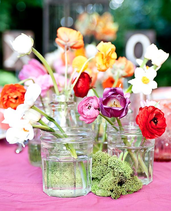 Vårdekorationer blommor buket-glas vas dekorera