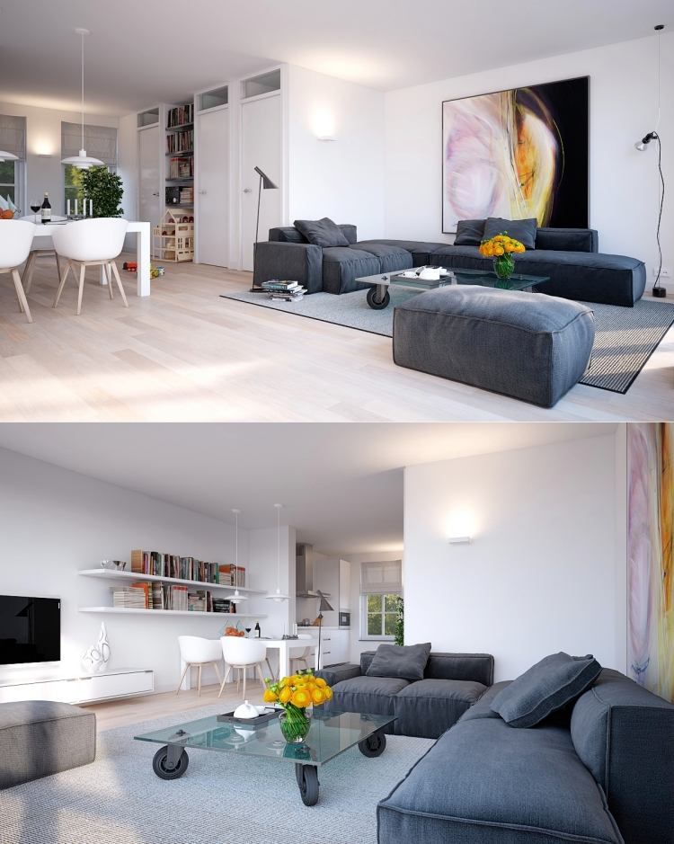 Idéer-för-möblering-grå-blå-soffa-ljusare-golv-stora-färg-effekter