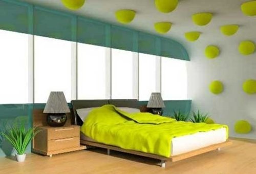 grön väggdekoration - ny idé