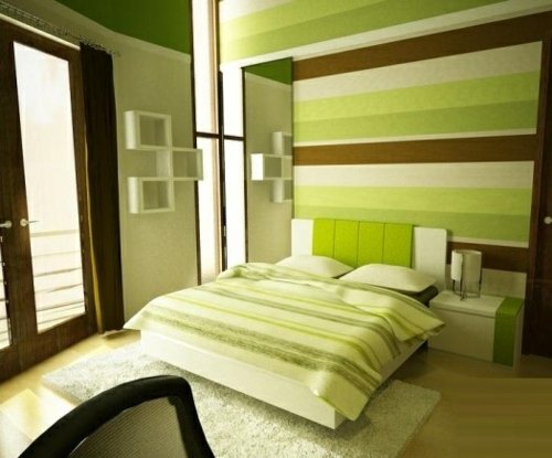 grön väggdekoration för sovrum