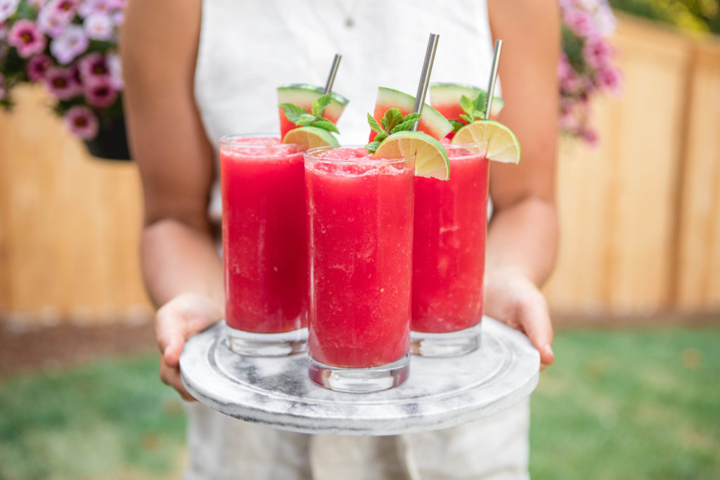 Vattenmelon vodka slushies för sommarfest