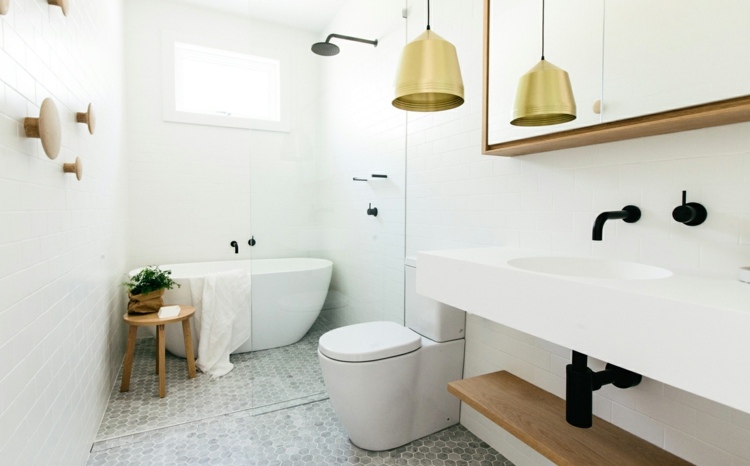 golvplattor mosaikgrått modernt badrum handfat