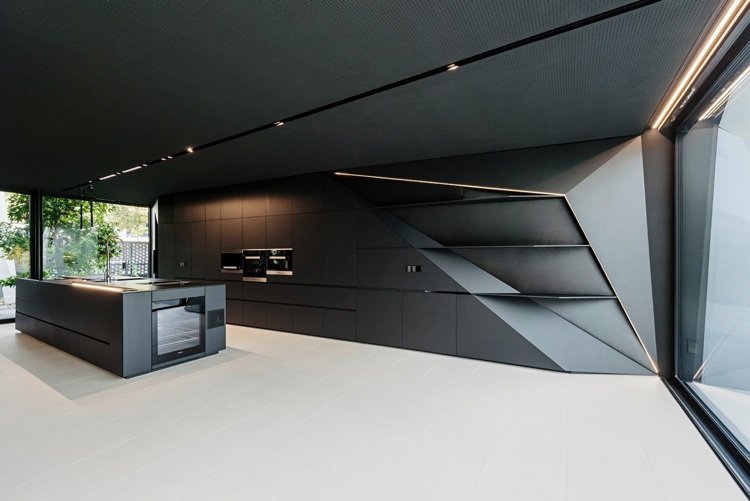 futurism inredning minimalistiskt kök svart geometrisk
