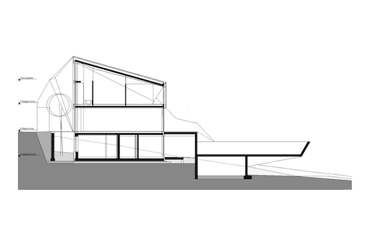 futuristisk arkitektur hus sluttning plan