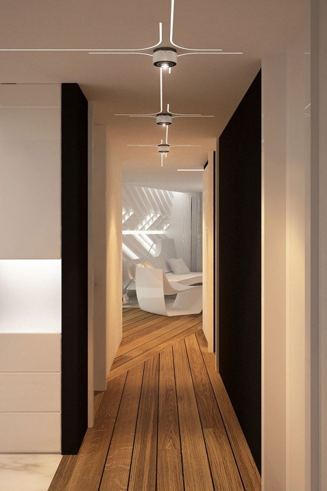 Takbelysning Led-ljus-Integrerat golv-trä Modern lägenhet Bozhinovski