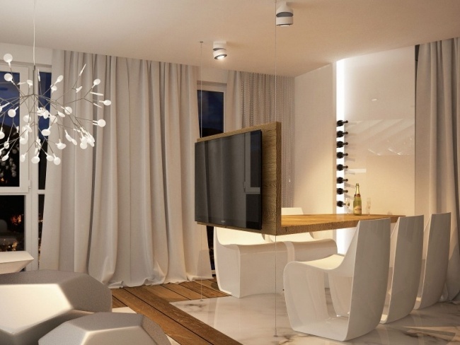 Futuristiska TV-möbler Glas Vägg-Inredning Idéer-Bozhinovski Design Ljuskrona