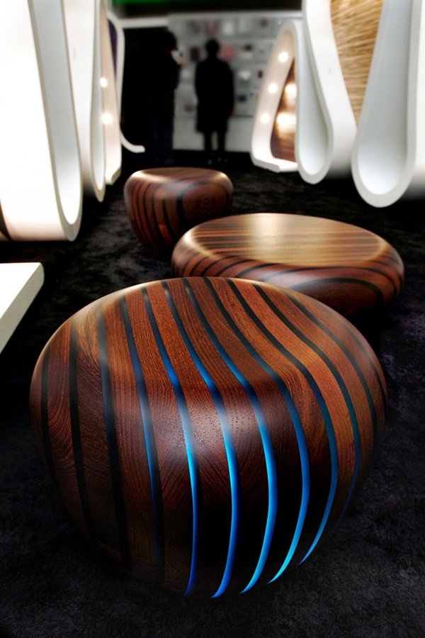 Trälook sittmöbler design Italien möbeldesign