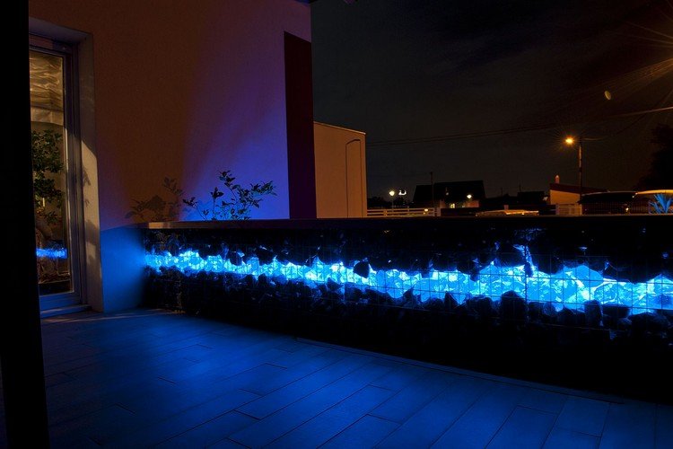 Idéer för gabionbelysning RGB med LED -slang
