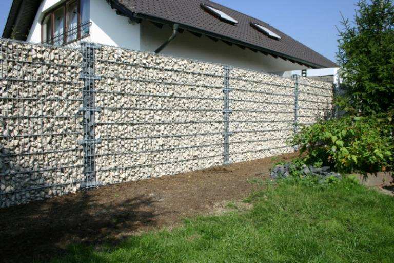 vita stenar gabion staket idéer hög vägg hus mycket