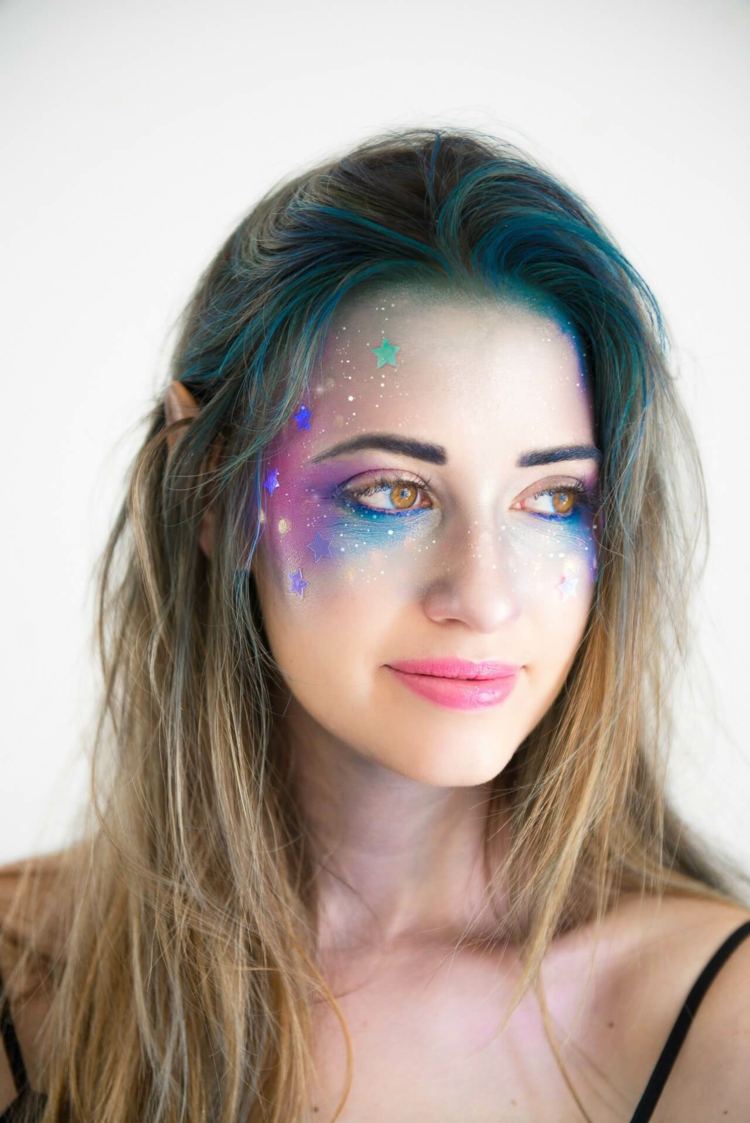 subtila galaxmake-up tempel ögon