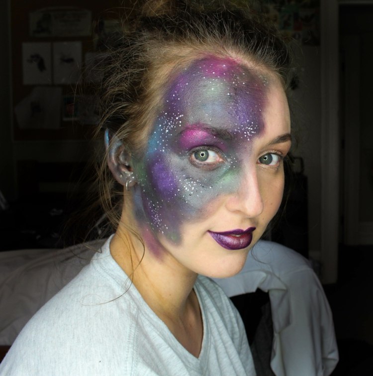 till karneval galax ansikte make-up vuxen