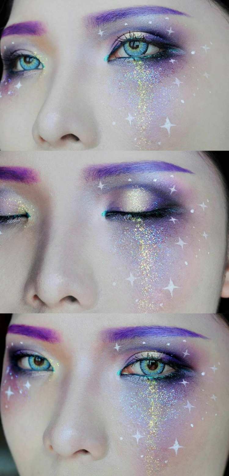 ögonbryn lila galax ögonmakeup